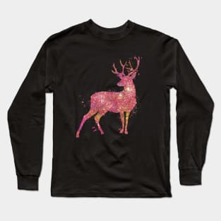 Deer Animal Forest Wildlife Nature World Life Earth Watercolor Long Sleeve T-Shirt